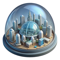 intense sumptuous A futuristic city built inside a giant dome, intricate details, isometric view, cyberpunk style, expertly shot png