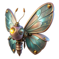 fascinating gothic A steampunk butterfly with mechanical wings and glowing antennae, soft, ethereal lighting, digital painting style refined png