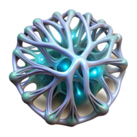 iconic artistic A network of intricate, bioluminescent veins, pulsating with a gentle, internal light, evoking a sense of organic decay. Biopunk style sharp png