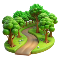 ethereal mesmerizing A winding path through a lush, green forest, dappled sunlight, Impressionist style, visible brushstrokes, authentic png