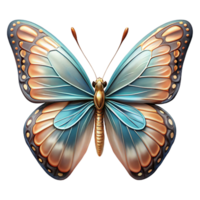 immaculate ethereal contemporary Portrait of a delicate butterfly with intricate wing patterns, lit by soft natural light, macro photography style artisan png