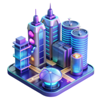breathtaking distinguished A futuristic apartment complex with holographic projections and flying drones, cyberpunk city backdrop, neon lighting png