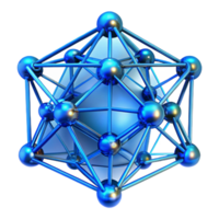 wonderful memorable A network of glowing, interconnected lines forming a complex 3D structure, illuminated by pulsating blue light, futuristic style png