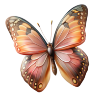 enchanting impressionist Portrait of a delicate butterfly with intricate wing patterns, lit by soft natural light, macro photography style refined png