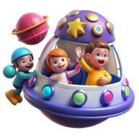 exemplary vintage A group of children playing in a zero-gravity environment inside a spaceship. Playful, colorful lighting. Space exploration for kids style flawless png
