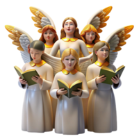 celebrated elegant A group of celestial beings with glowing wings and halos singing in a celestial choir, ethereal, golden lighting, Renaissance painting style 8K png