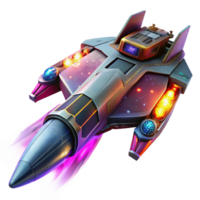 dazzling organic A futuristic spaceship, with glowing engines, soaring through a nebula, illuminated by the vibrant colors of the cosmic dust. Nebula lighting, space opera style professional png