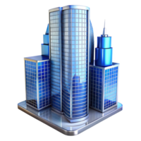 radiant rare A glass skyscraper reflecting the cityscape, sleek modern design, blue and silver tones, bright sunlight png