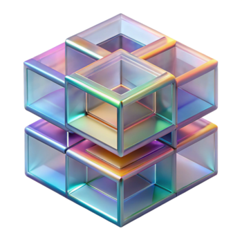 maestoso Rinascimento un' complesso, stratificato struttura di traslucido, geometrico le forme, rifrangente leggero nel un' spettro di colori, nel un' futuristico, minimalista stile esclusivo png