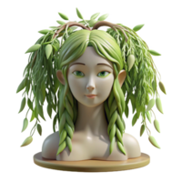 fascinating acclaimed A serene dryad emerging from a willow tree, dappled sunlight filtering through the leaves, art nouveau style png