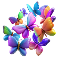 glorious reflective rustic A swarm of butterflies, vibrant colors, dynamic movement, bokeh background genuine png