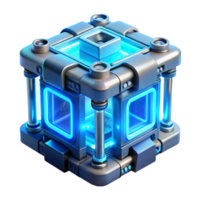 wonderful distinctive A quantum computer, its intricate components glowing with energy, illuminated by a cool, blue light, sci fi style png