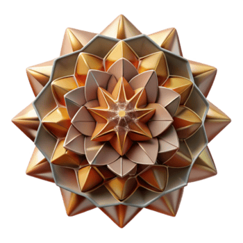 fascinant énergique côtier une kaléidoscope de fragmenté géométrique formes dans en sourdine Terre tons, illuminé par une doux, diffus lumière, abstrait art style professionnel png