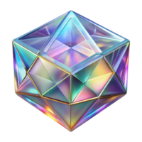 sumptuous joyful creative A field of translucent, geometric prisms refracting light in a mesmerizing pattern, in a crystalline, optical art style museum quality png