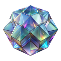 calm serene A field of translucent, geometric prisms refracting light in a mesmerizing pattern, in a crystalline, optical art style artisan png