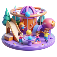 majestic harmonious gothic A group of children playing in a futuristic playground, bright colors, whimsical style, concept art, authentic png