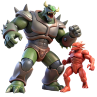 spectacular bold retro A giant robot battling a giant monster in a futuristic city, dynamic pose, dramatic lighting, anime style, high quality png