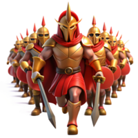 tranquil immaculate A passionate Ares leading his warriors into battle, clad in blood red armor, intense and violent, handcrafted png