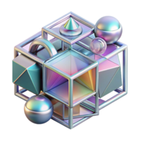 gorgeous urban A complex, layered composition of geometric shapes and lines, with a holographic texture and a shifting color scheme. Ray tracing sharp png