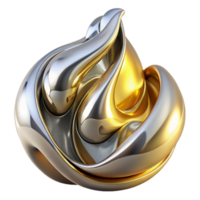 captivating minimalist A flowing, liquid metal sculpture, in shades of chrome and gold, with high contrast, studio lighting, reflecting abstract shapes sharp png