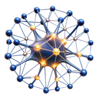 notable art deco An intricate web of interconnected neurons, firing with electrical impulses, visualized as glowing lines and nodes perfect clarity png