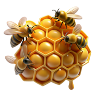 ethereal dazzling A swarm of bees buzzing around a honeycomb, macro photography, golden light professional png