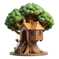 sumptuous unforgettable A treehouse built into a giant sequoia, dappled sunlight filtering through the leaves, fairytale style png
