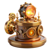 distinctive victorian A close up of a steampunk music box, playing a haunting melody, with intricate gears and tiny dancing figures, lit by a warm, flickering candlelight impeccable png