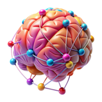 vibrant unparalleled A digital representation of the human brain, intricate connections, vibrant colors, scientific style png