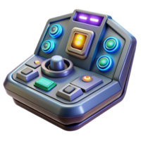 captivating acclaimed A futuristic control panel with glowing buttons and displays, dim lighting, sci fi style png