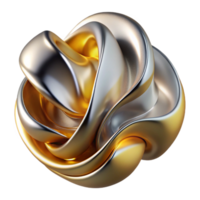 rare tropical A flowing, liquid metal sculpture, in shades of chrome and gold, with high contrast, studio lighting, reflecting abstract shapes sharp png