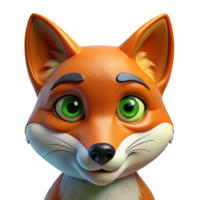 mysterious elegant A sly fox with emerald green eyes staring intensely, close up portrait, dark and moody lighting sharp png