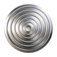 distinctive gothic A series of concentric circles, radiating outwards, with a metallic sheen, in a futuristic, minimalist style fine detail png