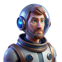 striking bohemian Portrait of a futuristic astronaut in a sleek spacesuit, gazing out at a distant planet. Cosmic lighting. Sci fi art style luxury png