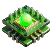 glorious peaceful renaissance A close up of a circuit board, its components intricately arranged, illuminated by a bright green light, rendered in a macro photography, technical style impeccable png