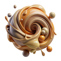 pristine energetic coastal A dynamic composition of swirling brushstrokes and drips, in a muted palette of earth tones, with a gestural, abstract expressionist style flawless png