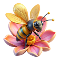notable abstract A close up of a bee collecting pollen from a flower, vibrant colors, macro photography, detailed textures, museum quality png