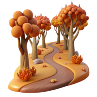 intense radiant A winding dirt path through a forest, autumnal colors, soft afternoon light 8K png