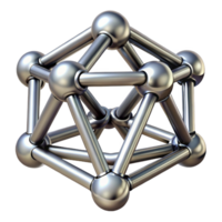 mesmerizing peaceful nordic A series of interconnected, geometric shapes, forming a complex, three dimensional structure, rendered in a metallic finish professional png