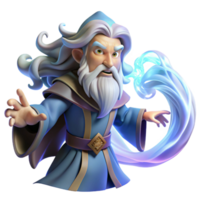 dramatic rustic A wise old wizard with a flowing white beard casting a spell amidst a swirling vortex of arcane energy, dynamic lighting, in a digital painting style high quality png