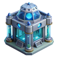 extraordinary impressionist A microscopic view of a nanobot constructed building, intricate details, bioluminescent lighting, scientific atmosphere, futuristic style, ultra HD png