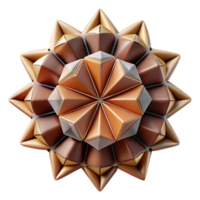 wonderful retro A kaleidoscope of fragmented geometric shapes in muted earth tones, illuminated by a soft, diffused light, abstract art style expertly shot png