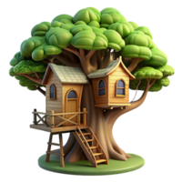 intense spectacular A treehouse built into a giant sequoia, dappled sunlight filtering through the leaves, fairytale style artisan png