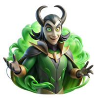 dreamy dazzling A mischievous Loki transforming into a raven, surrounded by swirling green mist, dimly lit, fantasy art style, 8K png