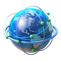 memorable gothic A holographic projection of the Earth, rotating slowly, data streams flowing around it, cool blue lighting, data visualization style fine detail png