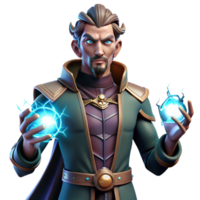 immaculate intense avant garde Portrait of a powerful sorcerer with glowing hands and intricate tattoos, their expression focused and intense, lit by crackling bolts of magical energy original png
