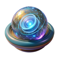 sumptuous unforgettable A levitating sphere emitting holographic data projections, intricate patterns swirling around it, illuminated by internal glowing light, in a futuristic, abstract style png