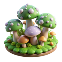 passionate breathtaking A mossy forest floor covered in mushrooms, fantasy style, soft, ethereal light high resolution png