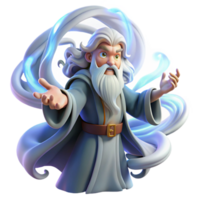 captivating baroque A wise old wizard with a flowing white beard casting a spell amidst a swirling vortex of arcane energy, dynamic lighting, in a digital painting style museum quality png