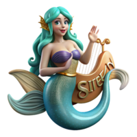 distinguished modern A siren luring sailors with her enchanting song, scales glistening, Pre Raphaelite style, mystical, ocean lighting, detailed png